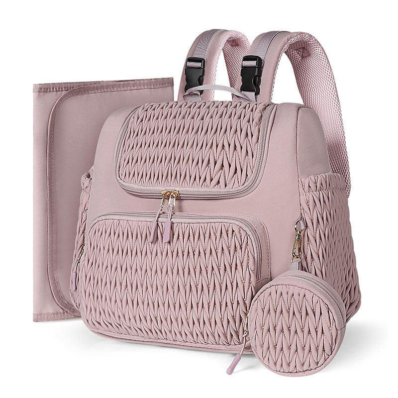 New Diaper Bag Backpack Multifunctional Quilted Diaper Bag